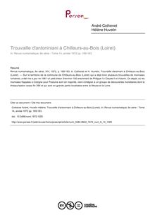 Trouvaille d antoniniani à Chilleurs-au-Bois (Loiret) - article ; n°14 ; vol.6, pg 169-183