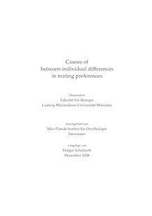 Causes of between-individual differences in mating preferences [Elektronische Ressource] / vorgelegt von Holger Schielzeth
