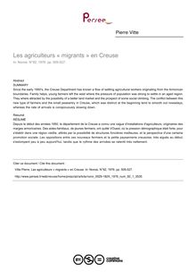 Les agriculteurs « migrants » en Creuse - article ; n°1 ; vol.92, pg 509-527