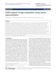 SSIM-inspired image restoration using sparse representation