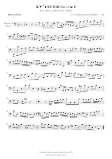 Partition basson ou violoncelle 2, 6 sonates pour 2 bassons, violoncelles ou violes de gambe, Op.14