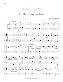Partition , « Qui a ce peu machuret », Recueil de Noëls, Recueil de Noëls formant quatre Suites avec des Variations pour le Clavecin ou le Fortepiano