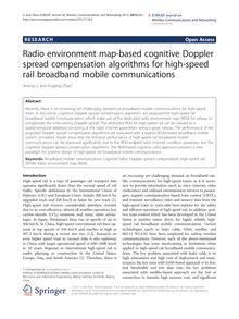 Radio environment map-based cognitive Doppler spread compensation algorithms for high-speed rail broadband mobile communications