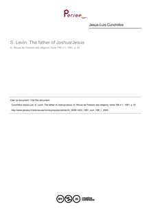 S. Levin. The father of Joshua/Jesus  ; n°1 ; vol.198, pg 81-81