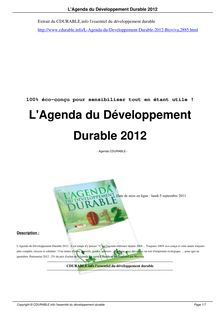 L Agenda du Développement Durable 2012
