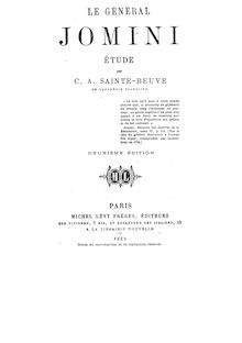 Le général Jomini (2e éd.) / étude par Sainte-Beuve,...