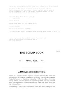 The Scrap Book. Volume 1, No. 2 - April 1906