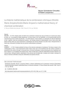 La théorie mathématique de la combinaison chimique d André-Marie Ampère/André-Marie Ampere s mathematical theory of chemical combination - article ; n°3 ; vol.47, pg 309-352