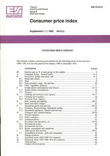 Consumer price index. Supplement 1 1992 Monthly