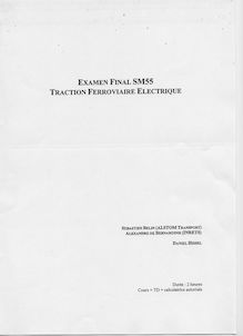 Traction ferroviaire électrique 2005 Génie Electrique et Systèmes de Commande Université de Technologie de Belfort Montbéliard