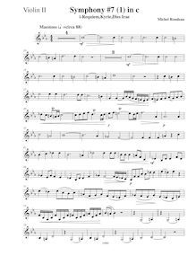 Partition violons II, Symphony No.7  Requiem , C minor, Rondeau, Michel par Michel Rondeau