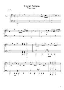 Partition complète, orgue Sonata No.1, D major, Chase, Alex