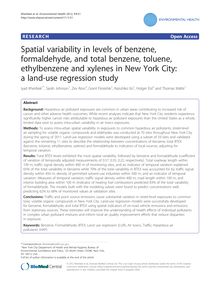 Spatial variability in levels of benzene, formaldehyde, and total benzene, toluene, ethylbenzene and xylenes in New York City: a land-use regression study