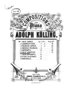 Partition complète, Valse gracieuse, B♭ minor, Kölling, Adolph