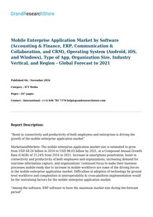 Mobile Enterprise Application Market by Software (Accounting & Finance, ERP, Communication & Collaboration, and CRM), 