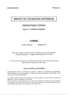 Chimie 2002 Ennoblissement BTS Productique - textile