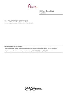 Psychologie génétique - compte-rendu ; n°1 ; vol.52, pg 215-227