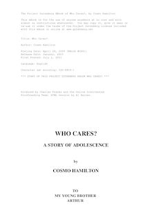 Who Cares? a story of adolescence