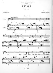 Partition complète, Extase, B major, Saint-Saëns, Camille par Camille Saint-Saëns