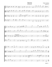 Partition Saraband en G minor, VdGS No.52 - partition complète (Tr T T B), Airs pour 4 violes de gambe