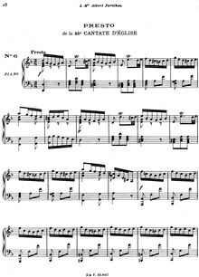 Partition 6 Presto de la 35e Cantate, Oeuvres de J. S. Bach - 12 transcriptions pour le piano