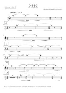 Partition clarinette 1 (B♭), Bleed, Psimikakis-Chalkokondylis, Nikolaos-Laonikos