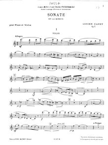 Partition de violon, violon Sonata No.1, Op.7, Sonate pour violon et piano. Op. 7.