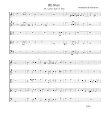 Partition Anima del cor mio - partition complète (Tr Tr T T B), Madrigali a 5 voci, Libro 6