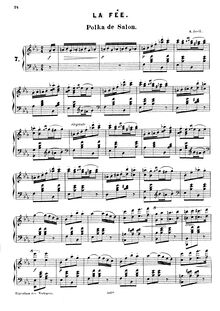 Partition complète, La Fée Polka, Op.26, Jaëll, Alfred