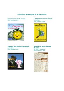 Publications pédagogiques du service éducatif