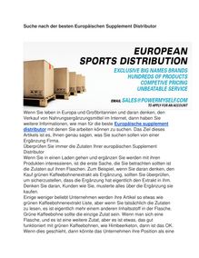 Suche nach der besten Europäischen Supplement Distributor