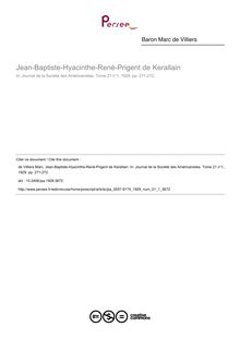 Jean-Baptiste-Hyacinthe-René-Prigent de Kerallain - article ; n°1 ; vol.21, pg 271-272