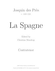 Partition Contratenor, La Spagne, Josquin Desprez