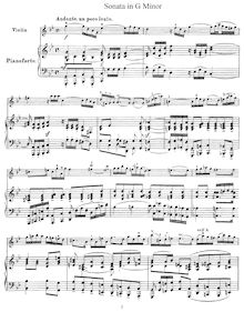 Partition violon Sonata en G minor, sonates pour an Accompanied Solo Instrument