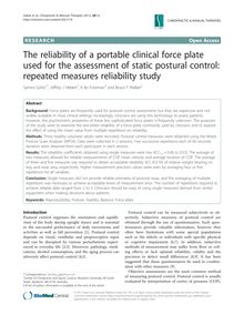 The reliability of a portable clinical force plate used for the assessment of static postural control: repeated measures reliability study