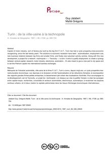 Turin : de la ville-usine à la technopole  - article ; n°538 ; vol.96, pg 680-704