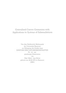 Generalised convex geometries with applications to systems of subsemilattices [Elektronische Ressource] / von Lars Ritter