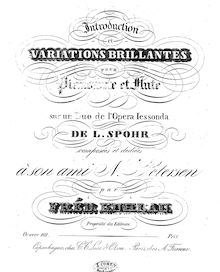 Partition Piano & flûte parties, Introduction & Variations on a Theme from Spohr s  Jessonda  pour flûte & Piano, Op.101