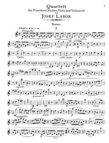 Partition violon, Piano quatuor, Op.6, C major, Labor, Josef