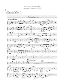 Partition clarinette 2 (A, B♭), pour Sleeping Beauty, Спящая красавица ; La belle au bois dormant ; Dornröschen
