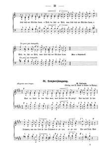 Partition No.1 LenzverjüngungNo.4 Abendlied, 4 Gesänge, Op.124, Vier Gesänge für Sopran, Alt, Tenor und Bass, Op.124