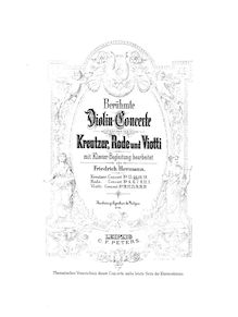 Partition de piano, violon Concerto No.12, A major, Kreutzer, Rodolphe
