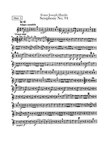 Partition cor 1, 2 (en G, C), Symphony No.94 en G major “Paukenschlag”