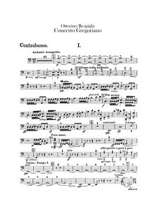 Partition Basses, Concerto Gregoriano, Respighi, Ottorino