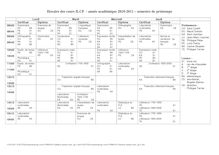 Horaire des cours ILCF - année académique 2010-2011  semestre de ...