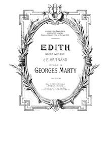 Partition complète, Edith, Scène lyrique, Marty, Georges