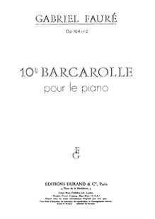 Partition Barcarolle No.10 en A minor (filter), 2 pièces, Op.104