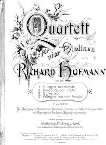 Partition violon 1, violon quatuor, C major, Hofmann, Richard