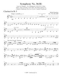Partition clarinette 3, Symphony No.36  Christmas Symphony , F major