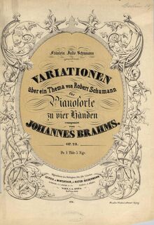 Partition couverture couleur, Variations on a Theme by Robert Schumann